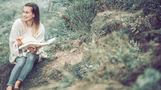 lady reading book